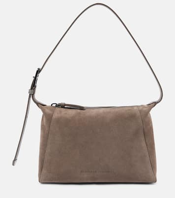 Borsa a spalla Duo Small in suede | Brunello Cucinelli