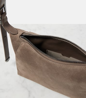 Borsa a spalla Duo Small in suede | Brunello Cucinelli