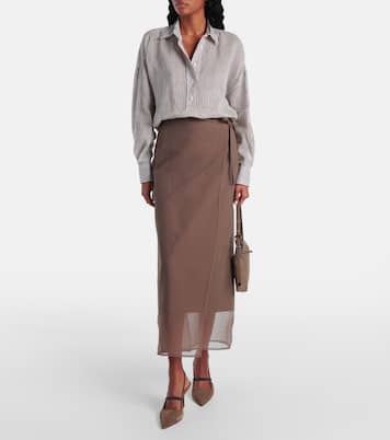 Borsa a spalla Duo Small in suede | Brunello Cucinelli