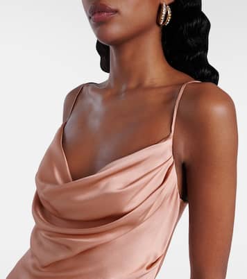 Vestido de fiesta en satén de seda | Balmain