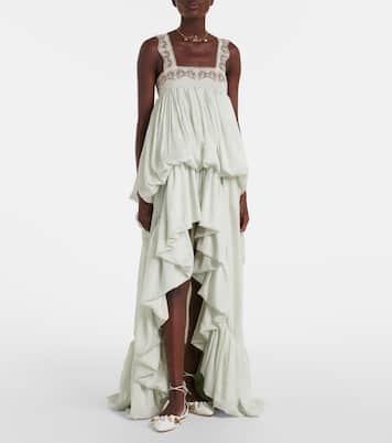 Abito da cocktail in seta con pizzo | Chloé