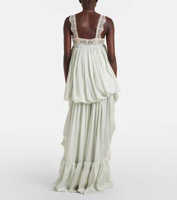 Abito da cocktail in seta con pizzo | Chloé