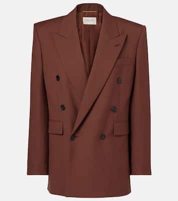 Blazer doppiopetto in gabardine di lana | Saint Laurent
