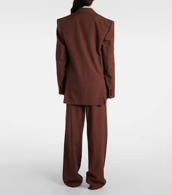 Blazer doppiopetto in gabardine di lana | Saint Laurent