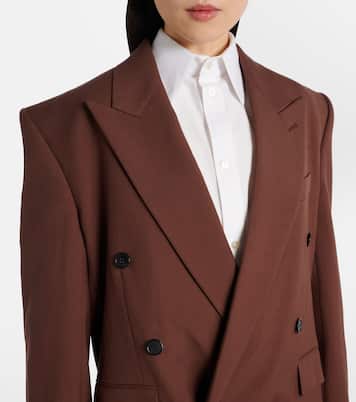 Blazer doppiopetto in gabardine di lana | Saint Laurent
