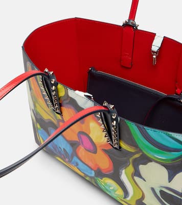 Cabas Cabata Small en cuir à fleurs | Christian Louboutin