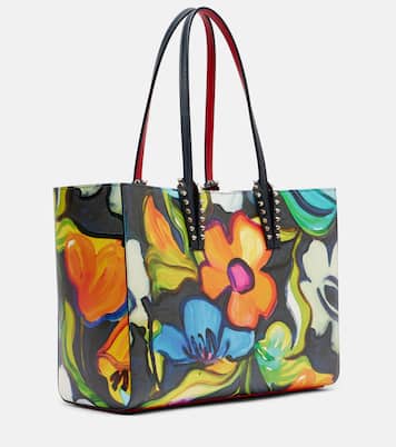 Cabas Cabata Small en cuir à fleurs | Christian Louboutin