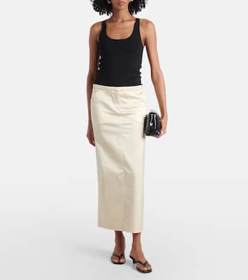 Gonna lunga in raso di misto cotone | Toteme