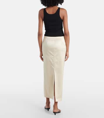 Gonna lunga in raso di misto cotone | Toteme