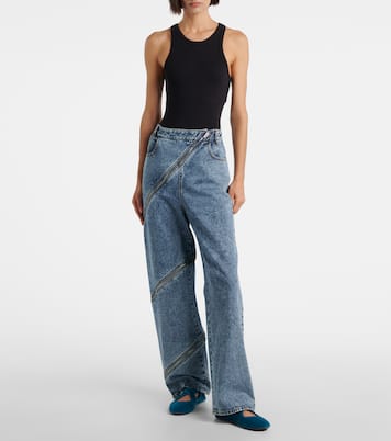 La Criss Cross velvet ballet flats | Alaïa