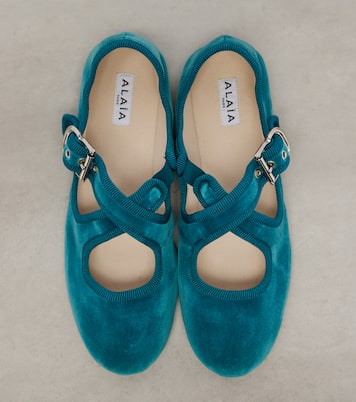 La Criss Cross velvet ballet flats | Alaïa