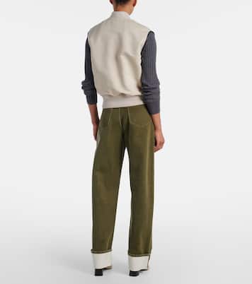 Leather-trimmed cotton and silk vest | Bottega Veneta