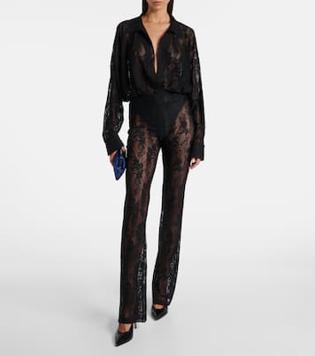 Lace flared pants  | Norma Kamali