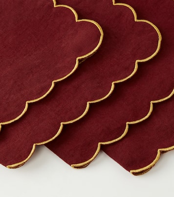 Set of 4 scalloped linen napkins | Once Milano