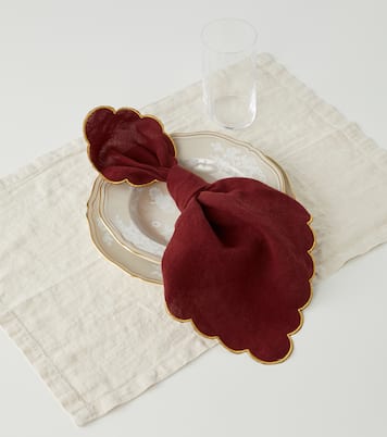 Set of 4 scalloped linen napkins | Once Milano