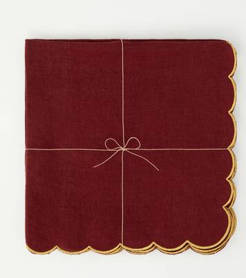Set of 4 scalloped linen napkins | Once Milano