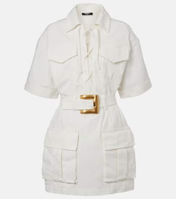 Hemdblusenkleid aus Baumwoll-Canvas | Balmain