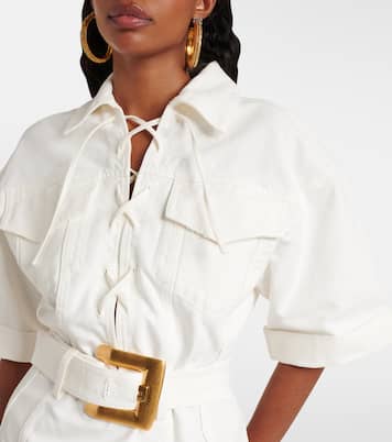 Hemdblusenkleid aus Baumwoll-Canvas | Balmain