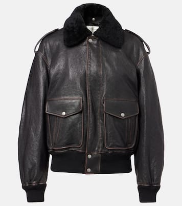 Veste en cuir et shearling | Saint Laurent