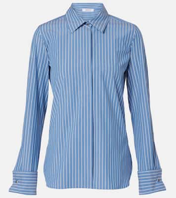 Camisa de popelín en mezcla de algodón a rayas | Max Mara
