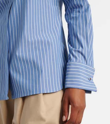 Camisa de popelín en mezcla de algodón a rayas | Max Mara