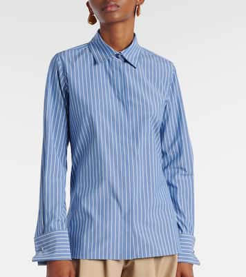 Camisa de popelín en mezcla de algodón a rayas | Max Mara