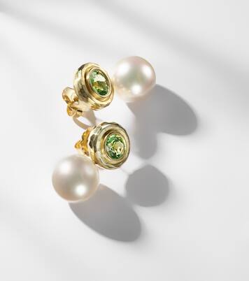 18kt gold earrings with pearls and tourmalines | Octavia Elizabeth