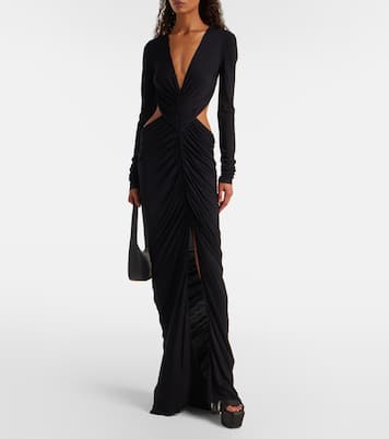 Poppy ruched open-back jersey gown | Rick Owens