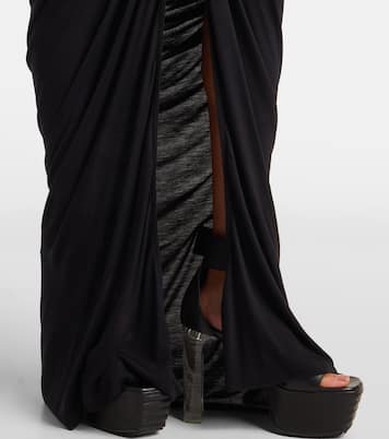 Poppy ruched open-back jersey gown | Rick Owens