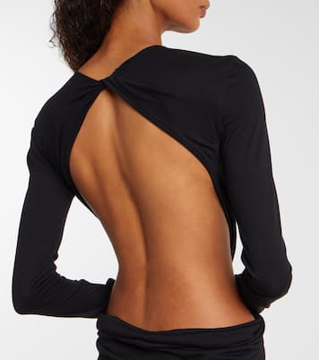 Poppy ruched open-back jersey gown | Rick Owens
