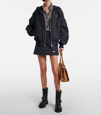 Stride leather biker boots | Prada