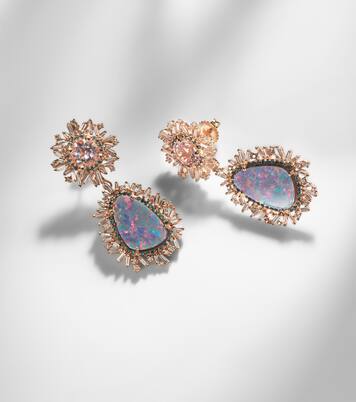 Boucles d’oreilles One Of A Kind en or rose 18 ct, opale, morganites et diamants | Suzanne Kalan