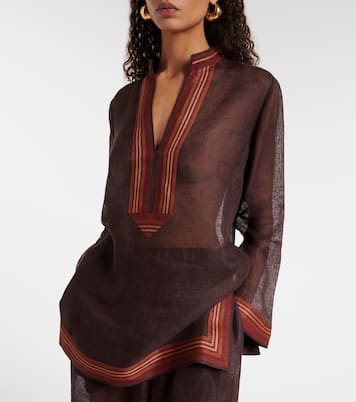 Sheer linen kaftan | Tory Burch