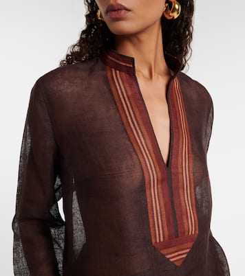 Sheer linen kaftan | Tory Burch