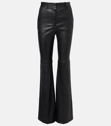 Tafira mid-rise leather flared pants | Joseph