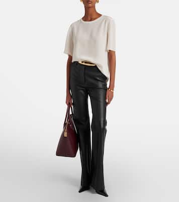 Tafira mid-rise leather flared pants | Joseph
