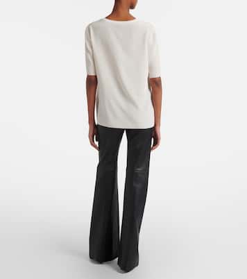 Tafira mid-rise leather flared pants | Joseph