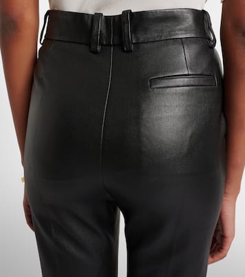 Tafira mid-rise leather flared pants | Joseph