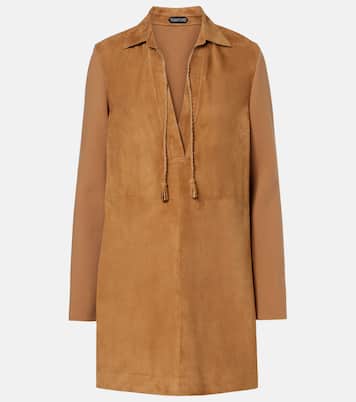 Robe en laine mélangée et daim | Tom Ford