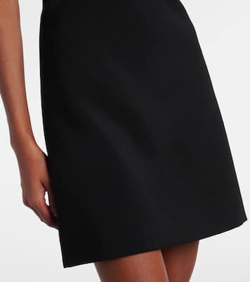 Floral-appliqué off-shoulder minidress | Self-Portrait