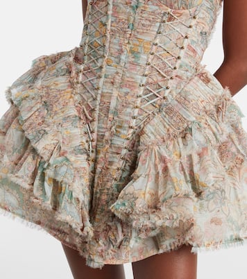 Vestido corto Rebellion de seda floral | Zimmermann