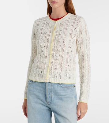 Daisy pointelle cotton-blend cardigan | Velvet