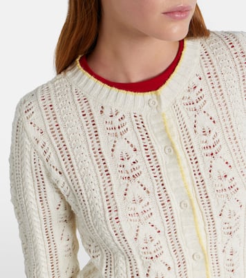 Daisy pointelle cotton-blend cardigan | Velvet