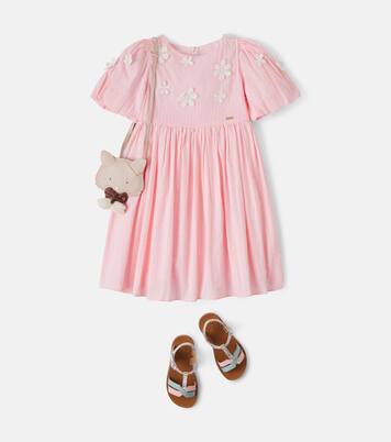 Floral-appliqué cotton dress | Patachou