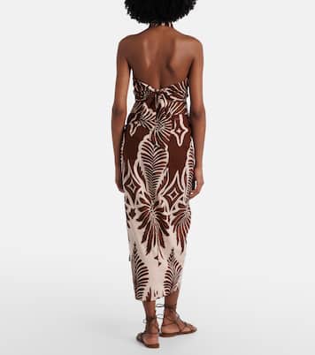 تنورة ميدي من القطن بطبعات Uma | Poupette St Barth