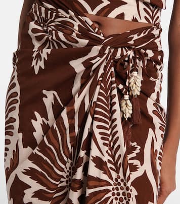 تنورة ميدي من القطن بطبعات Uma | Poupette St Barth