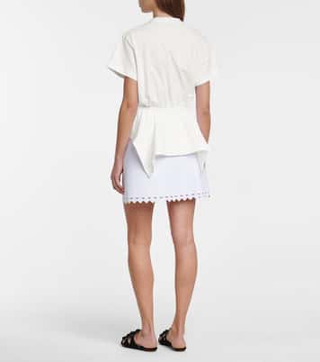 Camiseta de algodón con péplum | Alaïa