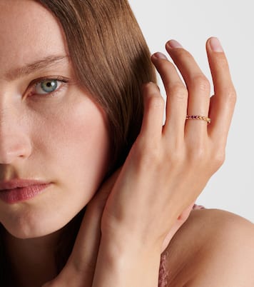 Bague Rainbow Large en or 14 ct, saphirs, rubis, améthystes et émeraudes | Sydney Evan