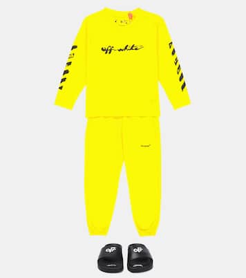 로고 코튼 저지 스웨트셔츠 | Off-White Kids