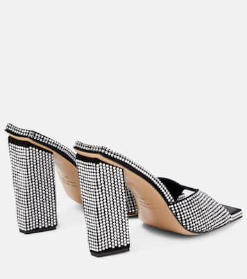 Gia/Rhw Rosie 14 embellished suede mules in black - Gia